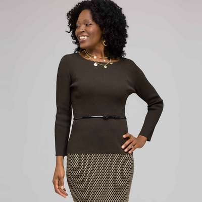 Belted Boat Neck